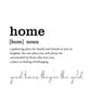 The Definition of Home Minimalistic Framed Print