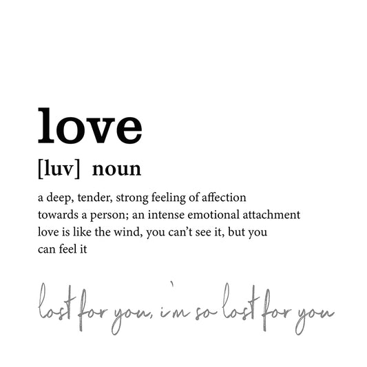 The Definition of Love Minimalistic Framed Print