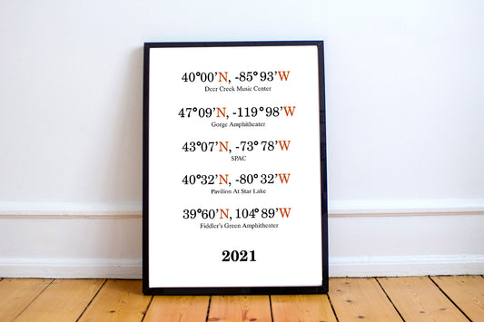 Personalized Multi-Venue Coordinate Art Print